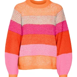 Vero Moda dame strik VMCRUZ - Tangerine W BIRCH/FUCHSIA PURPLE/TANGERINE TANGO/S Online