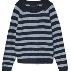 Vero Moda dame strik VMDOFFY - Navy Blazer Stripes:W. CHINA BLUE Discount