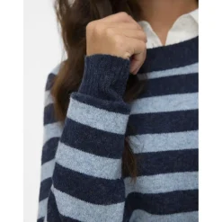 Vero Moda dame strik VMDOFFY - Navy Blazer Stripes:W. CHINA BLUE Discount