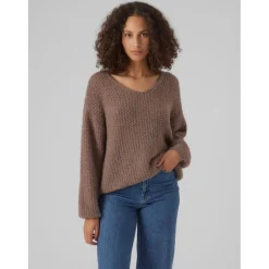 Vero Moda dame strik VMERIN - Brown Lentil Outlet