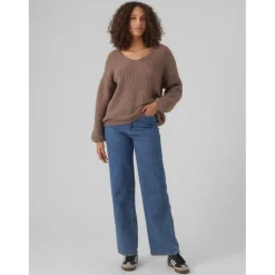 Vero Moda dame strik VMERIN - Brown Lentil Outlet