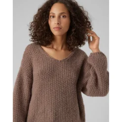 Vero Moda dame strik VMERIN - Brown Lentil Outlet