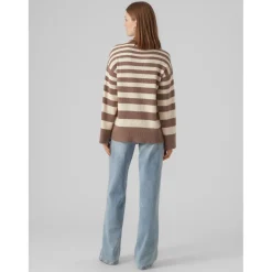 Vero Moda dame strik VMHERMOSA - Brown Lentil W BIRCH Discount