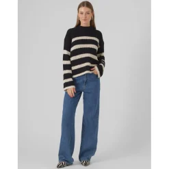 Vero Moda dame strik VMHILDA - Black BIRCH Best