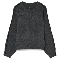 Vero Moda dame strik VMZORA - Asphalt W. BLACK STITCH Clearance