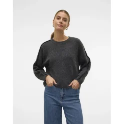 Vero Moda dame strik VMZORA - Asphalt W. BLACK STITCH Clearance