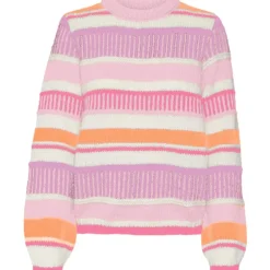 Vero Moda dame sweater VMNEWEMBRACE - Parfait Pink TANGERINE/BIRCH/PINK COSMOS/PASTEL LA Clearance