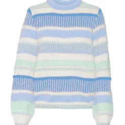 Vero Moda dame sweater VMNEWEMBRACE - Dutch Canal W.SILT GREEN/BIRCH/CLEARWATER/BONNIE B New