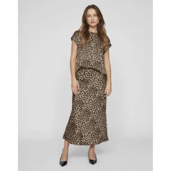 VILA VERO MODA dame top VIELLETTE - Caramel Café LEO Outlet