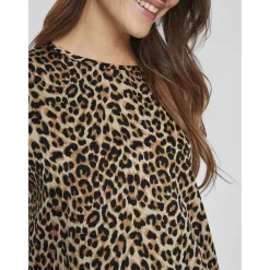 VILA VERO MODA dame top VIELLETTE - Caramel Café LEO Outlet