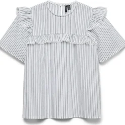 Vero Moda DAME TOP VMBELL - Snow White Black Hot