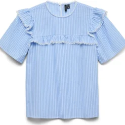 Vero Moda DAME TOP VMBELL - Cashmere Blue White Best