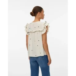 Vero Moda DAME TOP VMELINA - Birch BLACK HEARTS Clearance