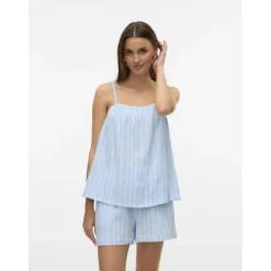 Vero Moda dame top VMNANNA - Airy Blue Snow White Clearance