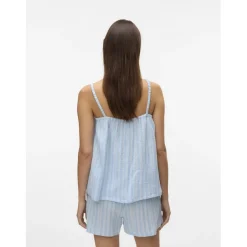 Vero Moda dame top VMNANNA - Airy Blue Snow White Clearance