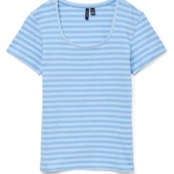 Vero Moda dame t-shirt VMLOTTE - Azure Blue Stripes AIRY BLUE Hot