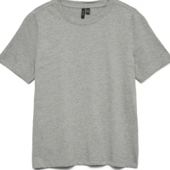 Vero Moda dame t-shirt VMPAULINA - Light Grey Melange Clearance