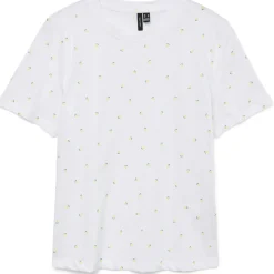 Vero Moda dame t-shirt VMPAULINA - Bright White Lemons Best