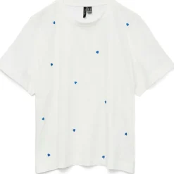 Vero Moda dame t-shirt VMSOLVEI - Snow White Print HEARTS Sale