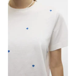 Vero Moda dame t-shirt VMSOLVEI - Snow White Print HEARTS Sale