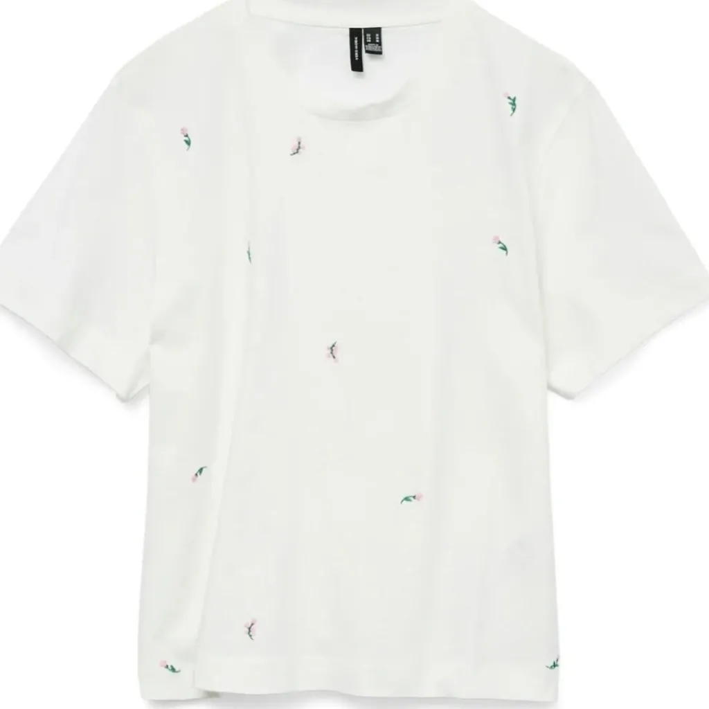 Vero Moda dame t-shirt VMSOLVEI - Snow White Print FLOWERS Hot