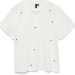 Vero Moda dame t-shirt VMSOLVEI - Snow White Print STRAWBERRYS Discount