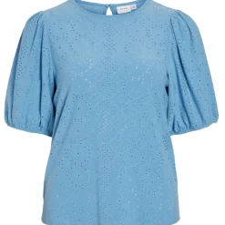 VILA dame bluse VIKALLY - Blissful Blue Sale