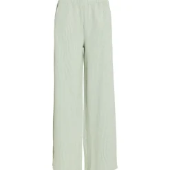 VILA dame bukser VISTRIPLO - Silt Green Stripes BIRCH Hot