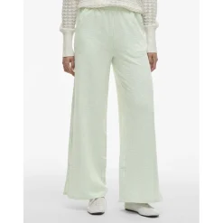 VILA dame bukser VISTRIPLO - Silt Green Stripes BIRCH Hot