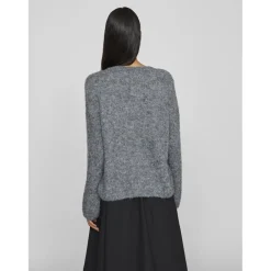 VILA dame cardigan VIBOWS - Medium grey melange Discount