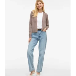 VILA DAME CARDIGAN VIRIL SHORT L/S KNIT CARDIGAN-NOOS - Falcon Melange Best