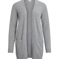 VILA dame cardigan VIRIL - Light Grey Melange Clearance