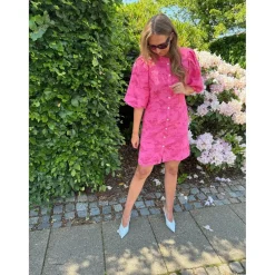 VILA DAME KJOLE VIAGGA - Sangria Sunset JACQUARD Sale