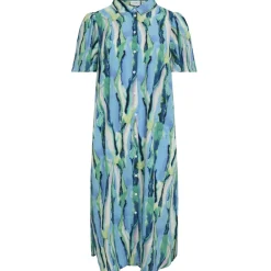 VILA dame kjole VIJONA - Cloud Dancer BLURRY GRAPHIC