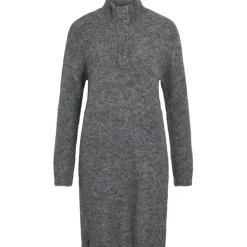 VILA dame kjole VINYNNI - Dark grey melange