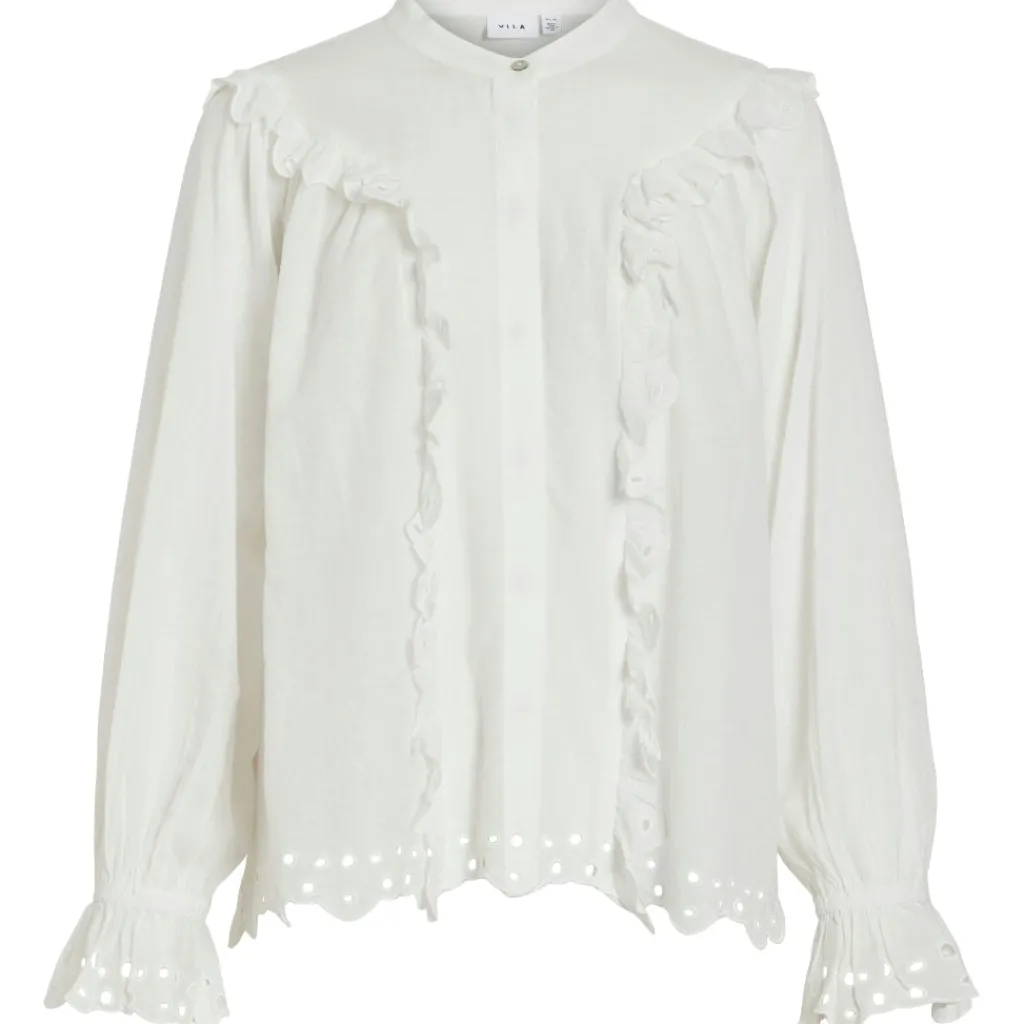 VILA dame skjorte VIANGLASSI - Snow white Sale