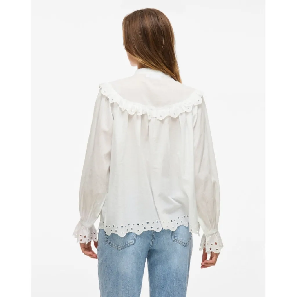 VILA dame skjorte VIANGLASSI - Snow white Sale