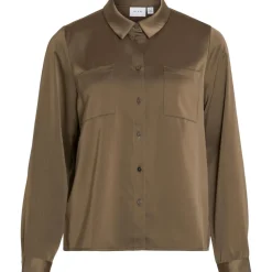 VILA dame skjorte VIJETRA - Dusty Olive Clearance