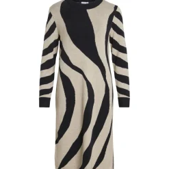 VILA dame strik kjole VITIF - Natural Melange Detail:BLACK/ANIMAL Sale