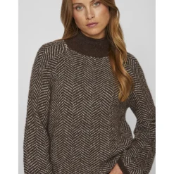 VILA dame strik VILORY - Coffee Bean Best