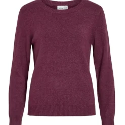 VILA dame strik VIRIL - Fig Dark Melange Sale