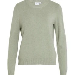 VILA dame strik VIRIL - Oil Green MELANGE Clearance