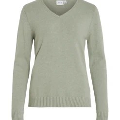 VILA dame strik VIRIL - Oil Green MELANGE Hot