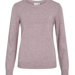 VILA dame strik VIRIL - Toadstool Light Melange Hot