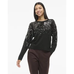 VILA dame strik VISIQUIN - Black Beauty Outlet