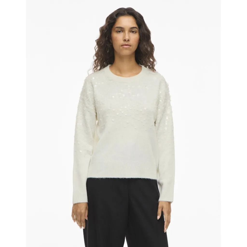 VILA dame strik VISIQUIN - White Discount