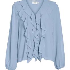 VILA DAME TOP VIANE - Kentucky blue Hot