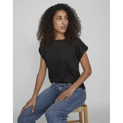 VILA dame top VIELLETTE - Black Online
