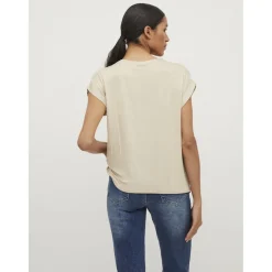 VILA dame top VIELLETTE - Cement Sale