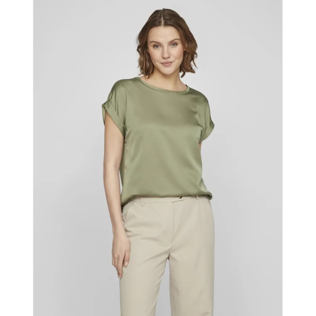 VILA dame top VIELLETTE - Oil Green Outlet
